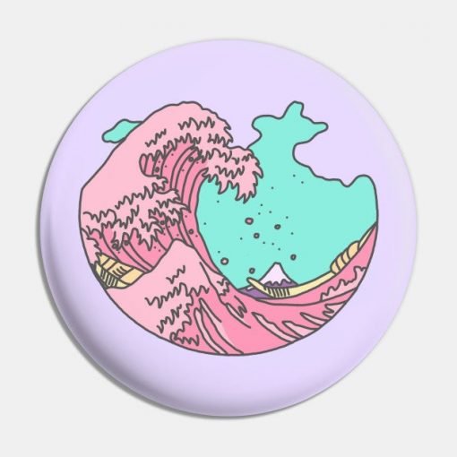 Japanese pastel kawaii anime meme surf beach wave