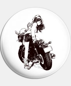 vintage and rebel lady biker on cafe racer bike