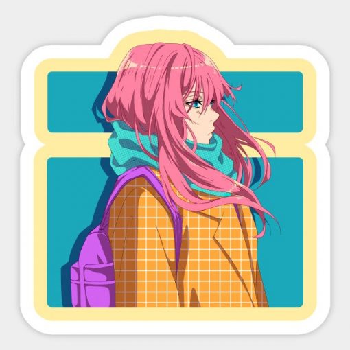 Kawaii anime girl with pink hair